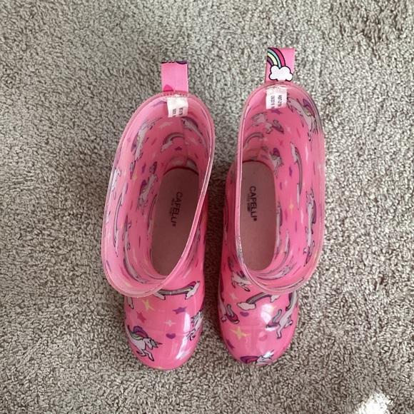 Capelli pink unicorn rainbow rain boots | girls 2 | kids rain gear | spring - Picture 6 of 8